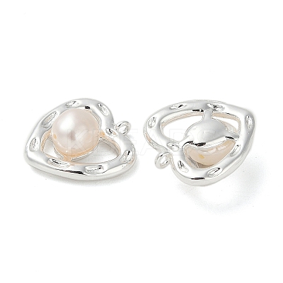 Brass Pave Natural Freshwater Pearl Pendants KK-U045-18S-1