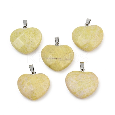 Natural Yellow Mustard Jasper Pendants G-A281-02P-02-1