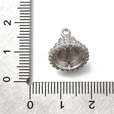 Brass Micro Pave Cubic Zirconia Cup Peg Bails KK-K378-52P-1
