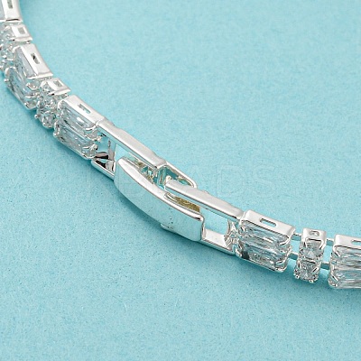 Rack Plating Brass Micro Pave Cubic Zirconia Link Chain Bracelets BJEW-Q771-04S-1