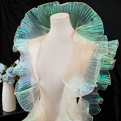 10 Yards Lucency Polyester Pleated Lace Trim OCOR-GF0004-74F-1
