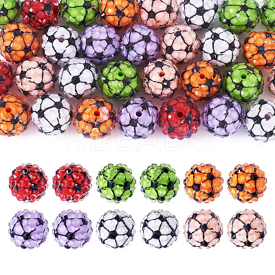 30Pcs Sport Theme Resin Rhinestone Beads RESI-TA0003-96B-1