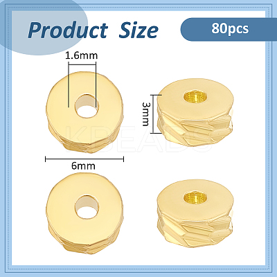 80Pcs Brass Bead KK-BC0013-53D-1