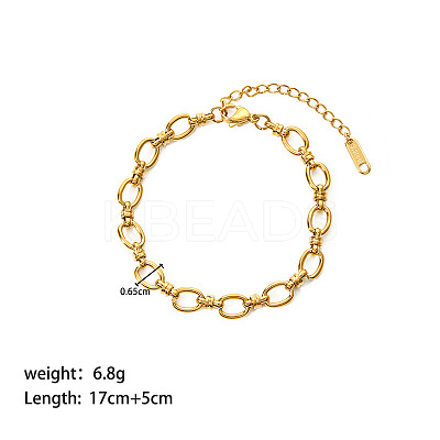 European Style 304 Stainless Steel Link Chain Bracelet for Women LS-HM2215-9-1
