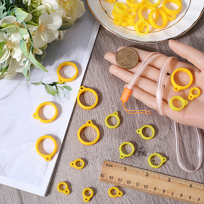 45Pcs 3 Style Silicone Rings with 1Pc Rubber Necklace Lanyard Anti-Lost Pendant Holder DIY-GF0008-18-1