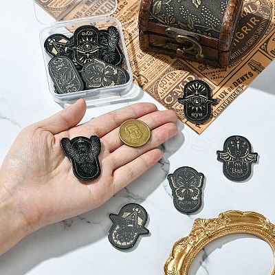 12Pcs 6 Styles Opaque Dark Theme Acrylic Pendants OACR-CJ0002-09-1