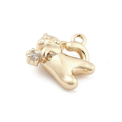 Brass Micro Pave Cubic Zirconia Pendants KK-M306-06G-05-1