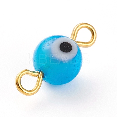 Handmade Evil Eye Lampwork Links Connectors PALLOY-JF00598-1