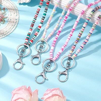 Handmade Polymer Clay ID Card Neck Strap Card Holder HJEW-JM02511-1