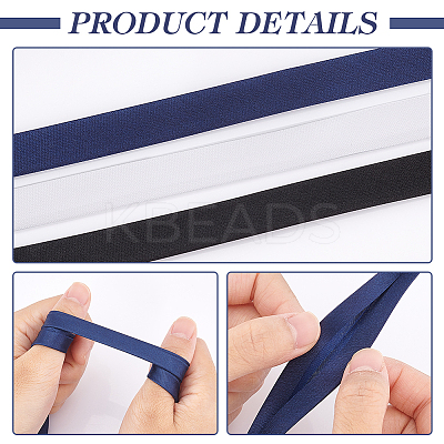 3 Bundle 3 Colors Fold Over Satin Ribbon SRIB-NB0001-17-1