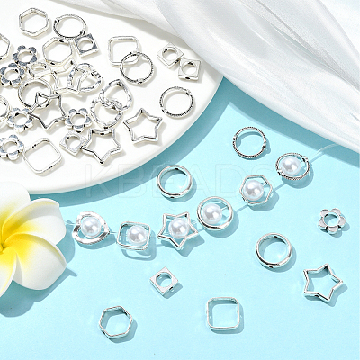 80Pcs 8 Styles Alloy Bead Frame FIND-SP0004-13-1