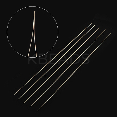 Iron Collapsible Big Eye Beading Needles ES001Y-S-125mm-01-1