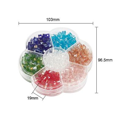 350Pcs 7 Colors Electroplate Glass Beads EGLA-YW0001-10-1