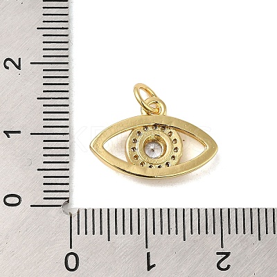 Brass Cubic Zirconia European Dangle Charms KK-K349-24-1
