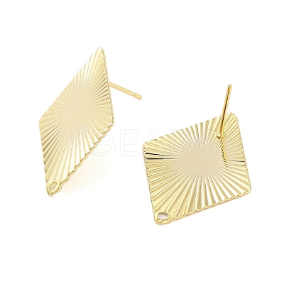 Brass Stud Earrings Findings EJEW-B063-09G-1