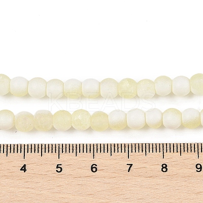 Frosted Crackle Glass Beads Strands GLAA-U001-8mm-M11-1