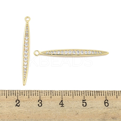 Brass Micro Pave Clear Cubic Zirconia Pendants KK-S386-25G-1
