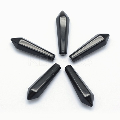 Natural Obsidian Pointed Beads X-G-E490-C17-1
