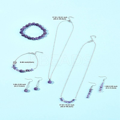 24Pair 316 Surgical Stainless Steel Dangle Earring & 304 Stainless Steel Necklaces & Beads Bracelets SJEW-FS00007-1