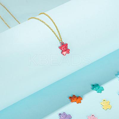 36Pcs 9 Colors Spray Painted Alloy Charms FIND-LS0001-55-1