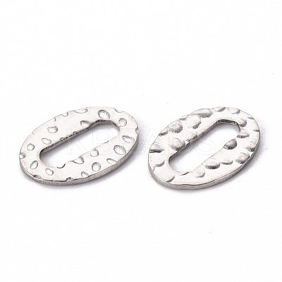 Non-Tarnish Hammered 201 Stainless Steel Linking Rings STAS-T052-17P-1