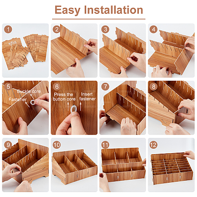 24-Grid Wooden Cell Phone Storage Box CON-WH0094-05B-1