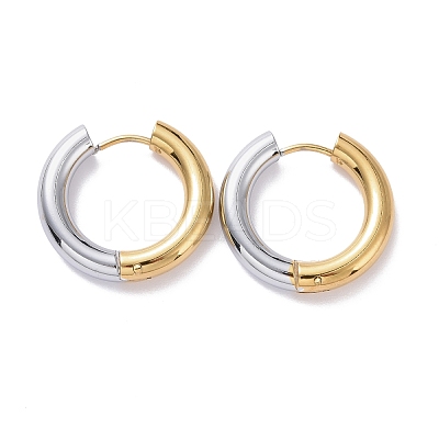 Two Tone 304 Stainless Steel Hinged Hoop Earrings for Women EJEW-A073-01C-1