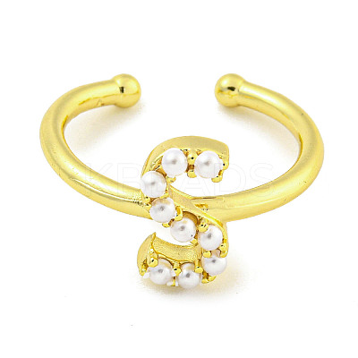 Rack Plating Brass Open Cuff Rings for Women RJEW-F162-01G-S-1