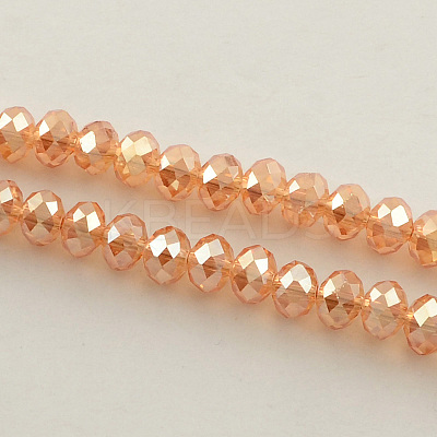 Electroplate Faceted Rondelle Glass Bead Strands EGLA-S096-8mm-M-1