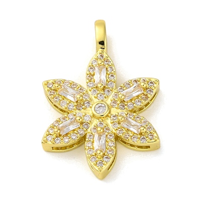 Brass Pendants with Cubic Zirconia KK-D536-09G-01-1
