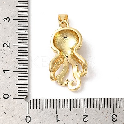 Rack Plating Octopus Brass Pendants KK-Z056-03G-1