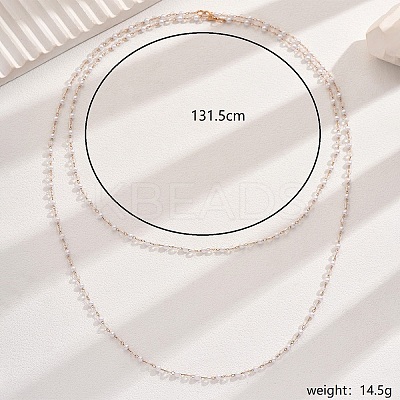 Elegant French Style Double Layer Plastic Imitation Pearl Beaded Necklace for Women's Daily Wear SE6818-1