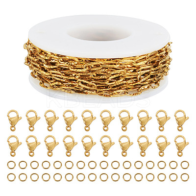 DIY 304 Stainless Steel Paperclip Chains Bracelet Necklace Making Kit DIY-TA0009-54-1
