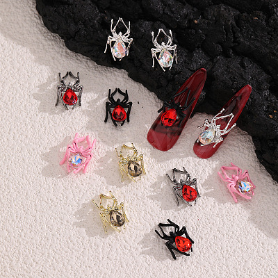 36Pcs 9 Colors Alloy Rhinestone Cabochons FIND-SP0004-45-1
