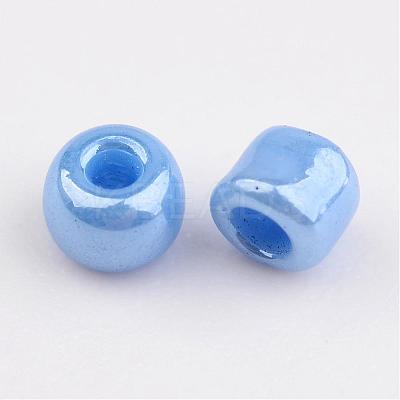DIY Craft Beads 12/0 Opaque Colors Lustered Round Glass Seed Beads X-SEED-A012-2mm-123B-1