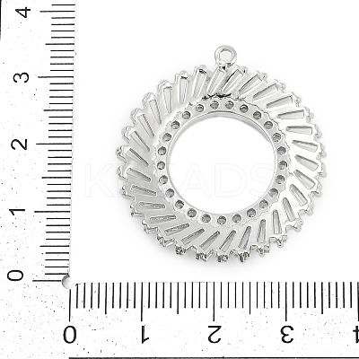 Brass Micro Pave Cubic Zirconia with Glass Pendants KK-Q026-19P-1