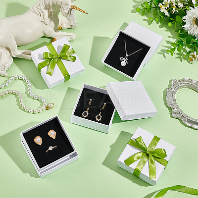 Square Kraft Paper Necklace Earring Storage Gift Boxes LS-CON-WH0095-88B-1