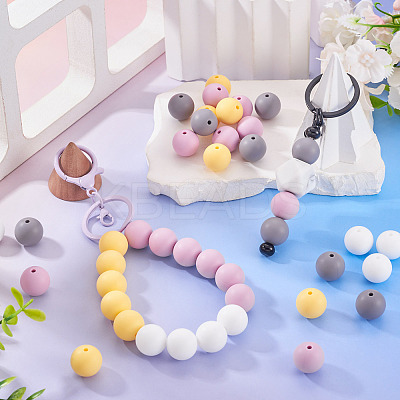 50Pcs Food Grade Eco-Friendly Silicone Beads SIL-TA0002-89G-1