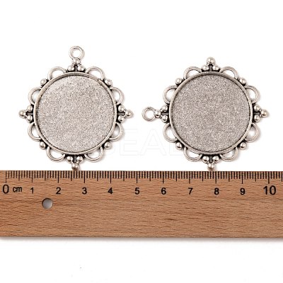 Tibetan Style Alloy Pendant Cabochon Settings TIBEP-N003-55AS-1