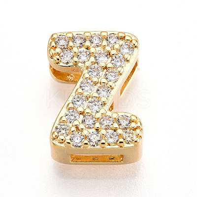 Brass Micro Pave Cubic Zirconia Charms KK-N254-217G-Z-1
