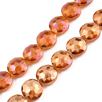 Electroplate Glass Beads Strands EGLA-Q084-14mm-04-1