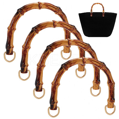 Arch Plastic Imitation Bamboo Bag Handles FIND-WH0139-194-1