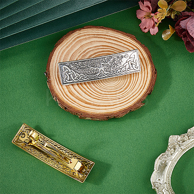 2Pcs 2 Colors Alloy Hair Barrettes OHAR-CP0001-29-1
