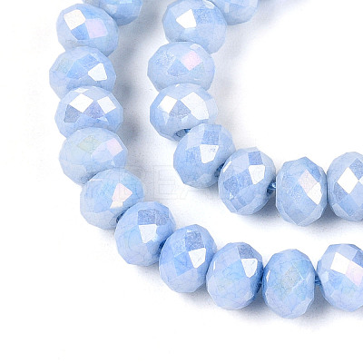 Anti-Tarnish Electroplate Rondelle Glass Beads Strands EGLA-T021-6mm-17-09-1