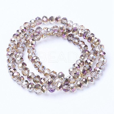 Electroplate Transparent Glass Beads Strands EGLA-A034-T3mm-Z02-1