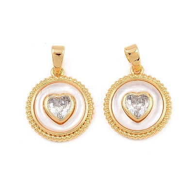 Brass Micro Pave Cubic Zirconia Pendants KK-H538-25G-01-1