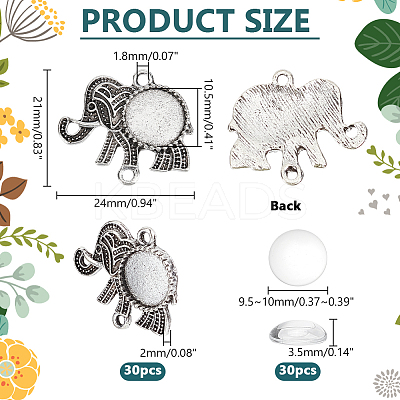 DIY Blank Elephant Tibetan Style Alloy Connector Charms Making Kit DIY-GA0006-81-1