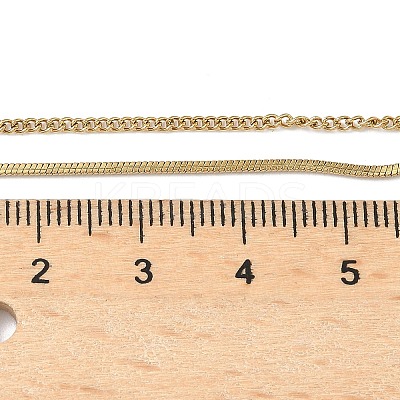 304 Stainless Steel Square Snake Chain Twisted Chain Double Layer Necklaces NJEW-S453-01G-B-1