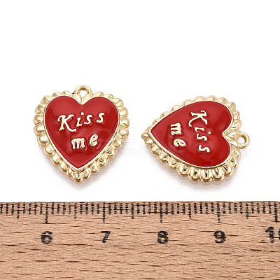 Valentine's Day Alloy Enamel Pendants ENAM-T024-18A-G-1