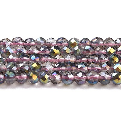Transparent Electroplate Glass Beads Strands LS-GLAA-H021-01B-HP02-1